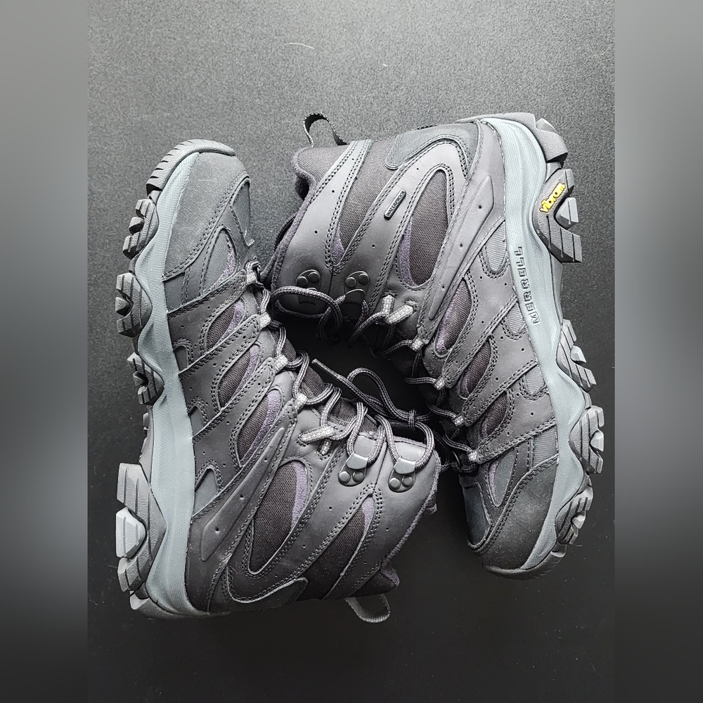 Merrell Men's Dark Gray and Black Trail Boots - Picture 4 of 13